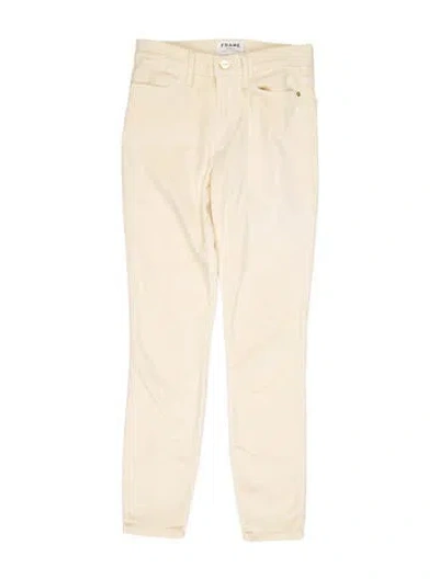 Pre-owned Frame High-rise Skinny Leg Jeans In White
