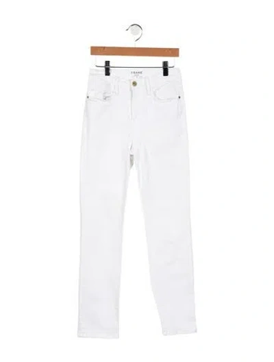Pre-owned Frame High-rise Skinny Leg Jeans In White