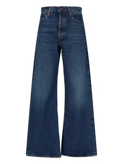 Frame High-rise Straight Jeans In Blue