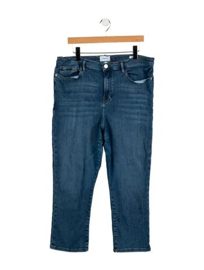Pre-owned Frame High-rise Straight Leg Jeans In Blue