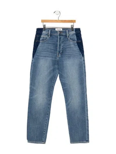 Pre-owned Frame High-rise Straight Leg Jeans In Blue