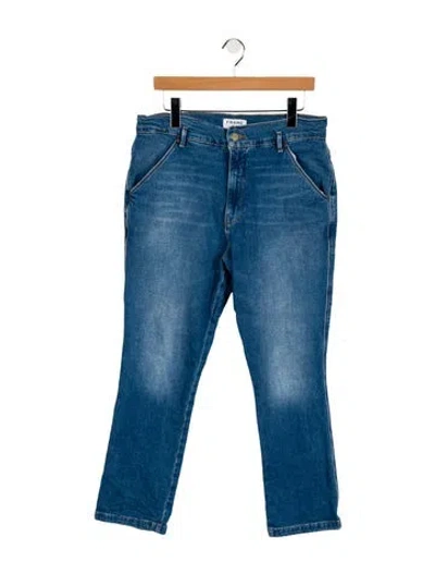 Pre-owned Frame High-rise Straight Leg Jeans In Blue