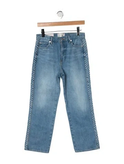 Pre-owned Frame High-rise Straight Leg Jeans In Blue