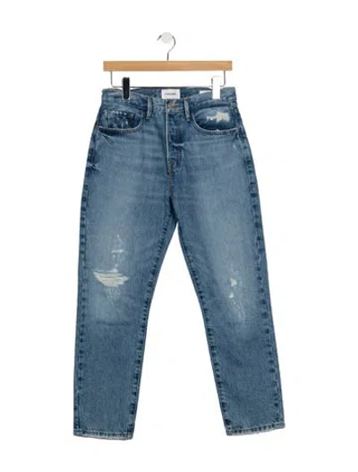 Pre-owned Frame High-rise Straight Leg Jeans In Blue