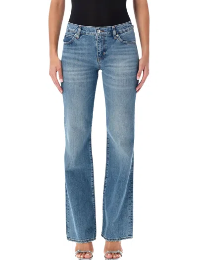 Frame High-rise Straight-leg Jeans In Blue