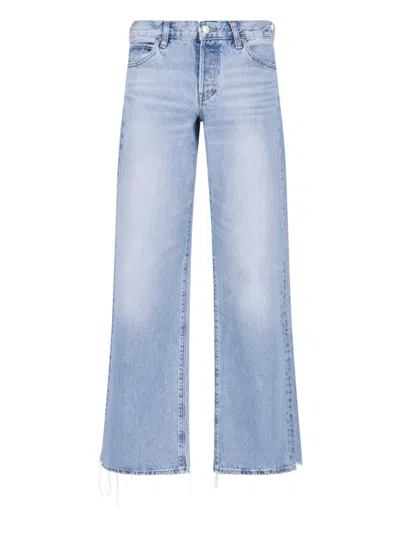 Frame High-rise Wide-leg Jeans In Blue