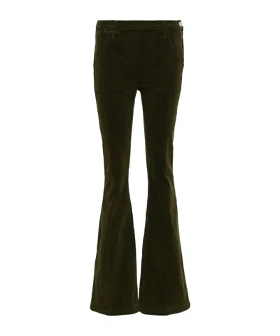 Frame High-waisted Flared Casual Pants In Black