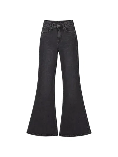 Frame High-waisted Flared-leg Jeans In Black