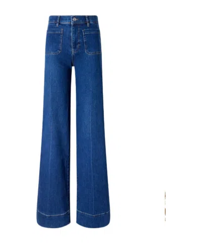 Frame Le Slice Slim Palazzo Long High-rise Wide-leg Jeans In Multi