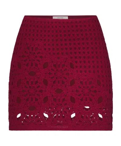 Frame Hollow-out Skirt In Burgundy