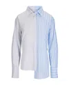 Frame Horizontal-stripe Cotton Shirt In Blue