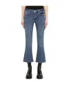Frame Le One Crop Mini Bootcut Organic Cotton Blend Jeans In Blue