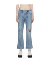 Frame Blue Low Boot 'the Pixie' Jeans In Blue