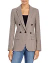 Frame Houndstooth Double Breasted Blazer In Brown In Brown