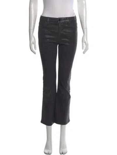 Pre-owned Frame Houndstooth Print Flared Pants In Black