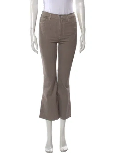Pre-owned Frame Houndstooth Print Flared Pants In Brown