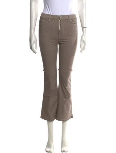 Pre-owned Frame Houndstooth Print Flared Pants In Brown