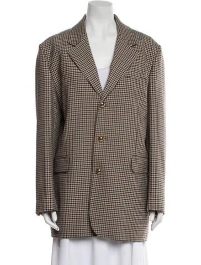 Pre-owned Frame Houndstooth Print Peacoat W/ Tags In Neutral