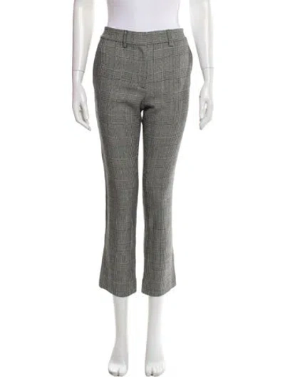 Pre-owned Frame Houndstooth Print Straight Leg Pants In Gray