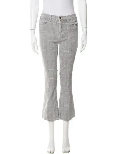 Pre-owned Frame Houndstooth Print Wide Leg Pants