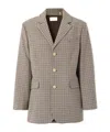 Frame Houndstooth Suit Jacket In Brown