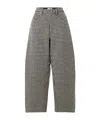 Frame Houndstooth Tweed Track Pants In Brown
