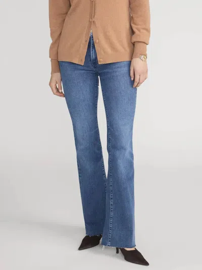 Frame Icon Raw Hem Flare Jeans In Ease In Multi