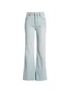 Frame Icon Raw-edge Flared Jeans In Blue