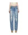 Frame Imitation Old Straight Denim Trousers In Blue