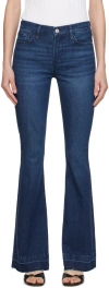 Frame Indigo 'le High Flare' Jeans In Stormy Indigo