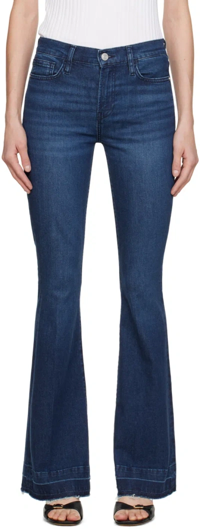 Frame Indigo 'le High Flare' Jeans In Stormy Indigo