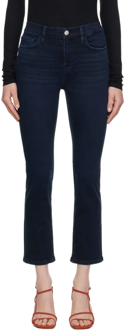 Frame Indigo 'le High Straight' Jeans In Onin Onyx Indigo