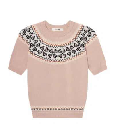 Frame Intarsia Crew Neck Sweater In Multi