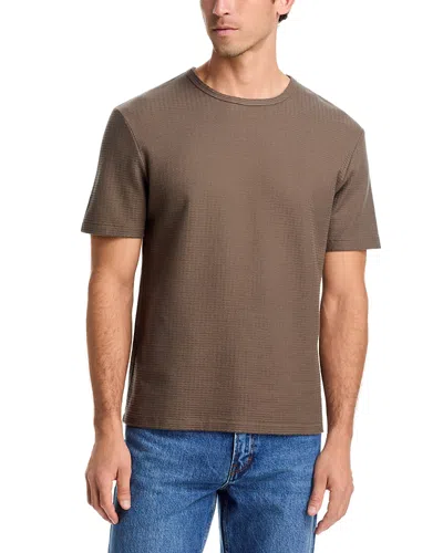 Frame Jacquard Cotton Tee In Brown