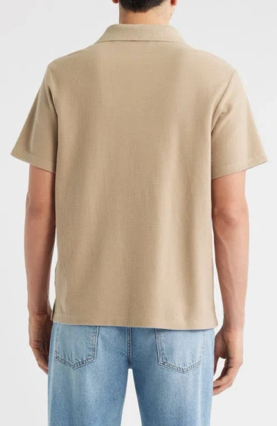 Frame Mens Summer Beige Jacquard Short-sleeve Cotton-jersey Polo Shirt In Neutral