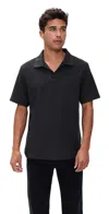 Frame Jacquard Polo Charcoal In Gray