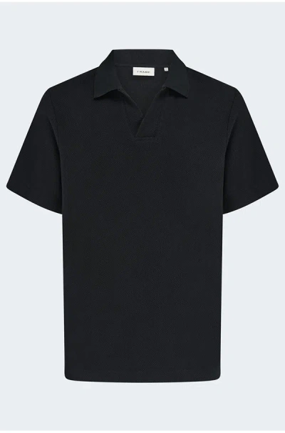 Frame Jacquard Polo In Black