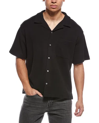 Frame Jacquard Relaxed Shirt In Black