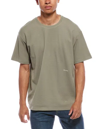 Frame Jacquard Relaxed T-shirt In Brown