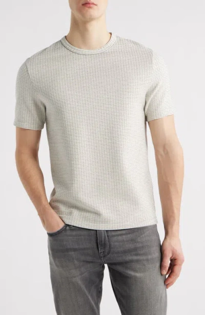 Frame Jacquard Striped Regular Fit Tee In White/navy