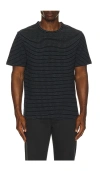 Frame Jacquard Stripe Tee In Blue