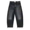 Frame Womens Bubble Barrel-leg Cropped Denim Jeans Limitless Raw Fray