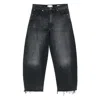 Frame Womens Bubble Barrel-leg Cropped Denim Jeans Limitless Raw Fray