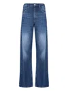 Frame Straight Trousers With Front And Back Pockets In Blue