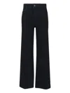 Frame Straight Trousers With Pockets And Belt Loops In Black