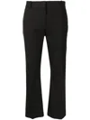 Frame Pressed-crease Cropped Bootcut Trousers In Black