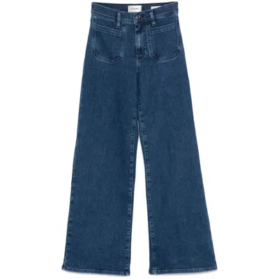Frame Wide Leg Jeans In Blue