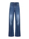 Frame Straight Trousers With Front And Back Pockets In Blue