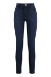 Frame The Pencil High-rise Skinny Jeans In Blue