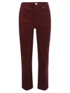 Frame Le Sleek Corduroy Ankle Straight Leg Pants In Bordeaux